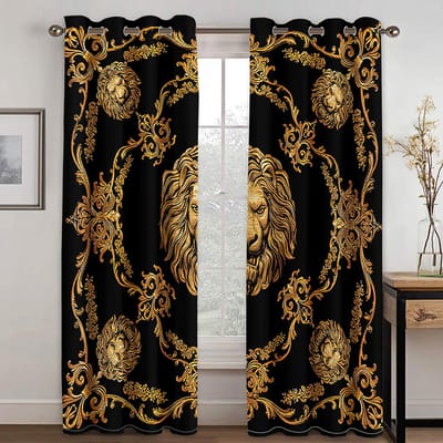 3D Goedkope Gouden Textuur Luxe Merk Verduisterende Gordijnen 2 Panelen Luxe Woonkamer Slaapkamer Huisdecoratie Gordijnen Gratis Verzending 100W130H(CM)40x51in&Grommet Top