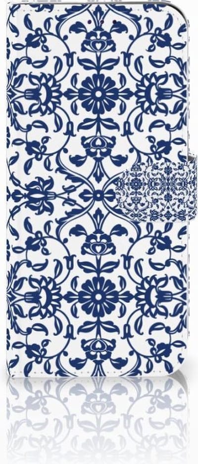 Book Case voor Samsung Galaxy A50 Hoesje Flower Blue