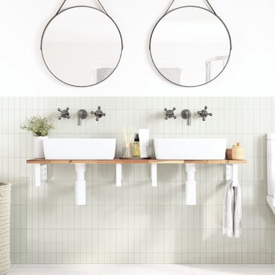 vidaXL - Badkamer - wandschap - staal - en - massief - acaciahout