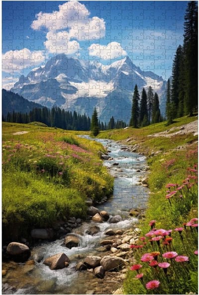 Legpuzzel Volwassenen - Houten Puzzel - Ontspannend Tijdverdrijf - Met Alfabet Hulp - 1000 Stukjes - Landschap
