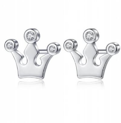 Kroontjes oorbellen - zirkonia steentjes -verzilverd-Charme Bijoux