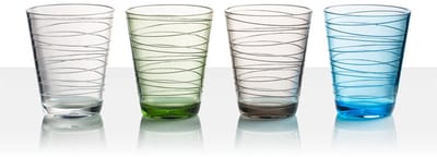 Brunner Drinkglazen Onda - Duurzaam en krasbestendig - Campingglas - Stapelbaar - Vaatwasser bestendig - 4 Stuks