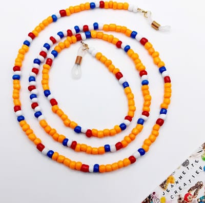 Jeannette-Creatief® - Zonnebrilkoord - Holland - Zonnebrilkoord - Oranje Brillenkoord - Oranje - Rood Wit Blauw - Brillenkoord - Zonnebril - Voetbal - Zonnebril - Zonnebrillen - Koningsdag - WK