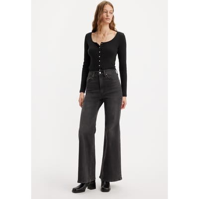 Levi's Ribcage Bell Jeans Black Taglia: W28L30 | Pantaloni larghi Outlet | Donna | Nero