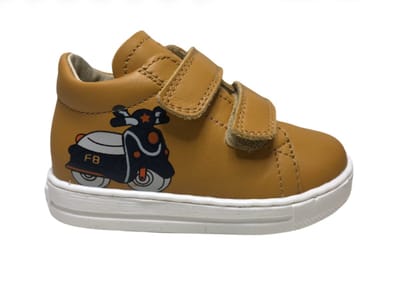 Falcotto velcro's navy vespa lederen sneakers Avispa Okergeel mt 18