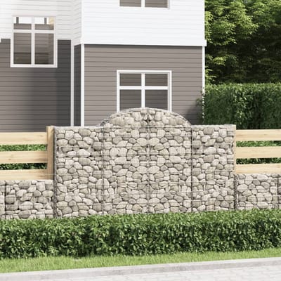 vidaXL - Schanskorven - 18 - st - gewelfd - 200x50x120/140 - cm - ijzer