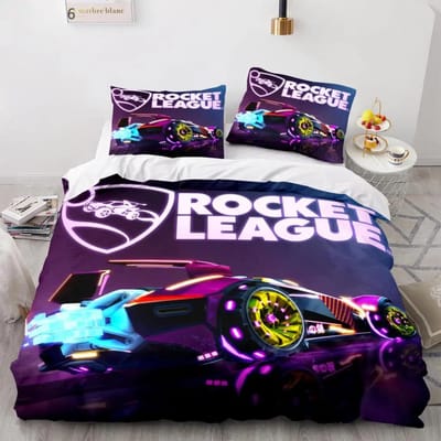 Rocket League Beddengoedset Sprei Eenpersoons Twin Vol Queen King Size Auto Rocket League Bedset Jongens Slaapkamer Dekbedovertrek EU single(135x200cm)