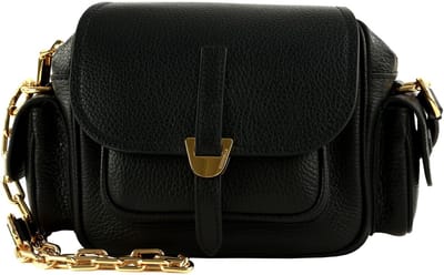 COCCINELLE Leren schoudertas Campus Crossbody Bag Noir zwart