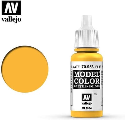 Vallejo Hobbyverf Acrylverf - 70953 Model Color Flat Yellow - Acryl Verf flesje - 17 ml