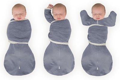 Inbakerzak voor baby - Wikkeldoek slaapzak - Betere slaap - 6-weg ontwerp - 0-3 maanden - Denim