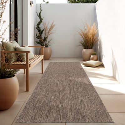Paco Home In-& Outdoor Balkon Terras Keukenvloerkleed Eenkleurig Gemêleerd Patroon 60x100 cm