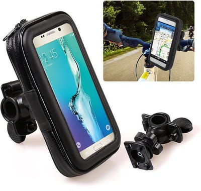 Waterdichte Fietshouder Bike Mount geschikt o.a. voor Samsung Galaxy S3 / S4 / S5 / S6 / S7 / Edge A3 A5 A7 J3 J5 2016 2017 Huawei P8 P9 P9 Lite Mate 8 9 Honor HTC 10 M9 M8 & Sony Xperia X XA XZ Z5 Compact Premium