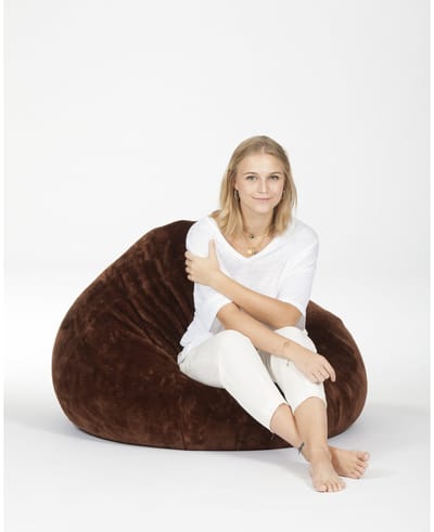 Sit On It Zitzak - Lounge stoel - Decoratief - Donkerbruin - Hoogwaardig nepbont - Ruimtebesparend en comfortabel