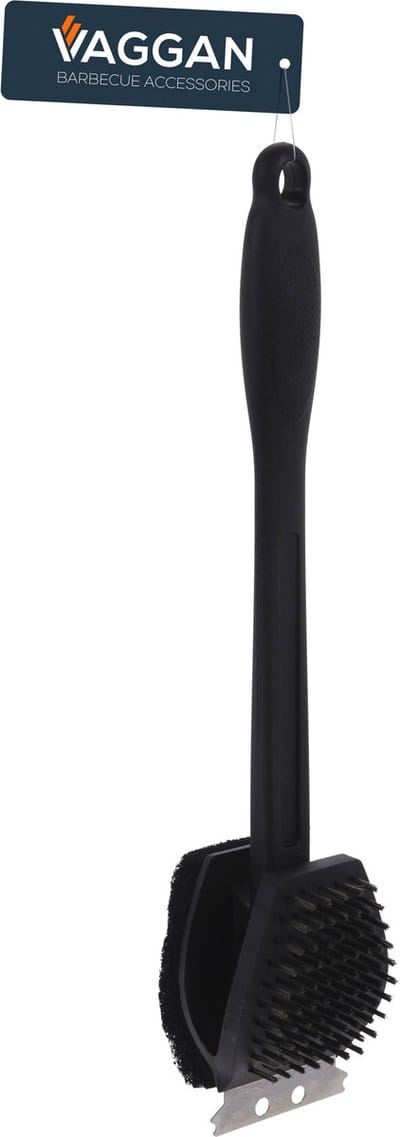 Vaggan 3in1 BBQ Borstel 38 cm Zwart