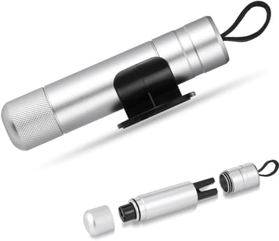 Dailygoods - Fentar Noodhamer voor de auto met gordelsnijder, Compacte draagbare noodhamer voor de auto, Mechanische veerglasbreker Auto-essentials, Upgrade multifunctionele gordelsnijder noodhamer (Zilverachtig)