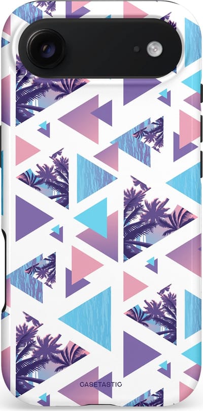 Casetastic hoesje geschikt voor Apple iPhone Air - MagSafe - Dubbellaagse bescherming - Zomervibe geometrie - Fashion Case - Wit Lavendel Lichtblauw Lichtgrijs