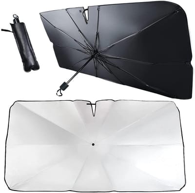 Famanu – Groot zonnescherm voor auto - opvouwbare autozonwering voor de voorruit - uv-bescherming - universeel formaat 150 x 80 cm