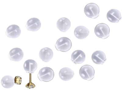16 Anti Prik oorbel achterkantjes -bolletje - siliconen- Charme Bijoux