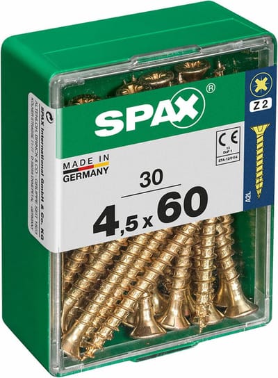 Spax Universele Schroef Yellox Verzonken Kop Pozi - 4,5x60mm - 30 Stuks