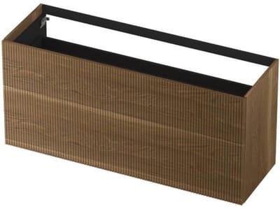 INK - Onderkast 2 Laden Push To Open Verticaal Gefreesd Bestaande Uit: - 1400x450x650 Mm - Massief Eiken Aqua