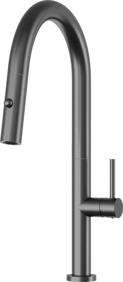 Granitan Livia keukenkraan - 43 cm - gunmetalgrijs - uittrekbare uitloop 2 standen 360°