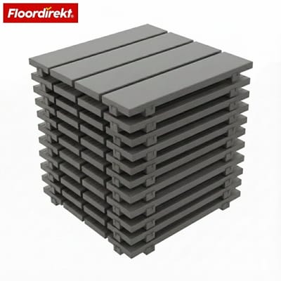 Floordirekt Terrastegels Elyse - Grijs - 30 x 30 cm - Set van 11 - 1m² - Gemaakt van Polypropyleen - Weersbestendig & Onderhoudsvriendelijk - Modern & Robuust