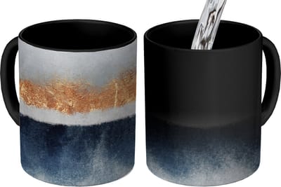 Magische Mok - Foto op Warmte Mokken - Koffiemok - Goud - Abstract - Design - Magic Mok - Beker - 350 ML - Theemok