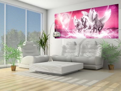 Winged Horse Pegasus Pink Photo Wallcovering