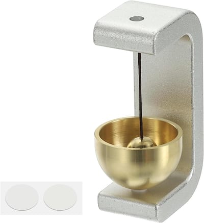 Winkeliers Bel - Deurbel - Winkel en Huis - Zelfklevende Montage - 2.5 x 7.5 cm - Zilver