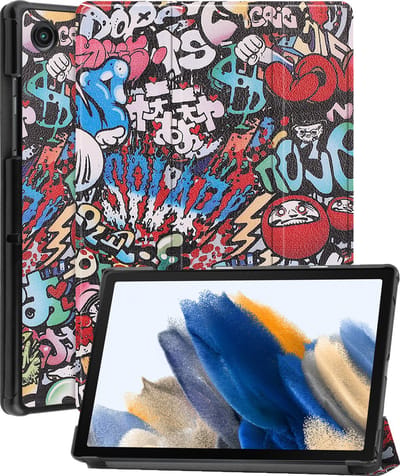 Hoesje - Geschikt voor Samsung Galaxy Tab A8 - Dun & Stevig - Hardcover Book Case - Trifold Bookcase Hoes - Hard Cover - Tablethoes - Graffity