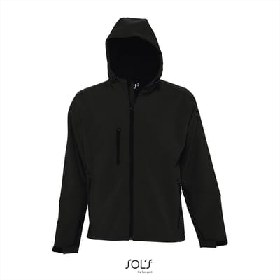 SOL'S Men´s Hooded Softshell Jacket Replay L848 - Black - 3XL