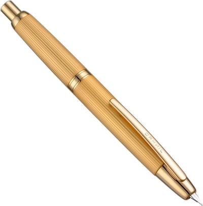 Drukpen met Verstelbare Fijnschrijvende Nib, Matte Gouden Afwerking en Inktreservoir in Luxe Metalen Doos