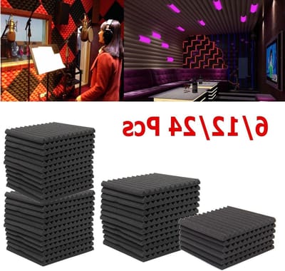 Akoestische Panelen - Geluidsisolatie Schuim - Geluidsbehandeling Kamer - Hoge Dichtheid Schuim - 300 x 300 mm - Zwart