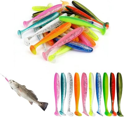 Aas van siliconen, 7 cm, 10 kleuren, ideaal voor vissen, duurzame visaccessoires, set van 100 stuks