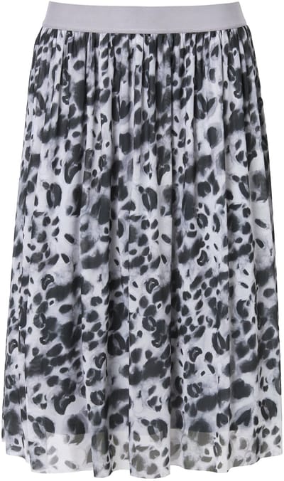 Angel of Style - Dames - Mesh-rok recht diermotief elastische tailleband - Loodgrijs - Maat 46
