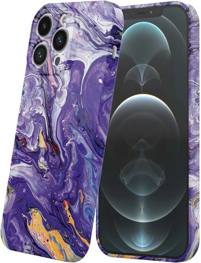 Smartphonica Telefoonhoesje Geschikt voor iPhone 12 Pro Max met Paars Goud Marmer Opdruk - Flexibel Softcase TPU - Backcover Case Paars Gold Marble Design geschikt voor iPhone 12 Pro Max