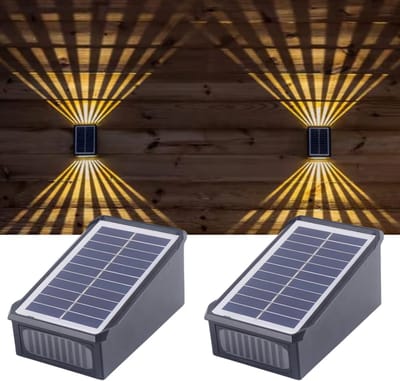 Home & Marker - Solar Tuinverlichting - Wandlamp met Sensor - Buitenverlichting op Zonne-energie - Warm Licht - (2 Stuks) - ORALUMI