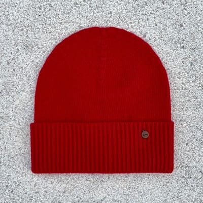 Merino cashmere beanie in rood