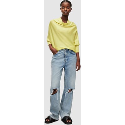 AllSaints Ridley Merino Jumper Citronella Yellow Size: XS | Knitted Sweaters Outlet | Dames | Geel
