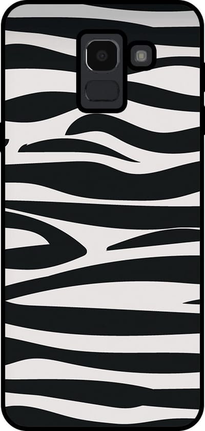 Smartphonica Telefoonhoesje Geschikt voor Samsung Galaxy J6 2018 met zebra opdruk - TPU backcover case zebra design - Zwart Wit geschikt voor Samsung Galaxy J6 2018