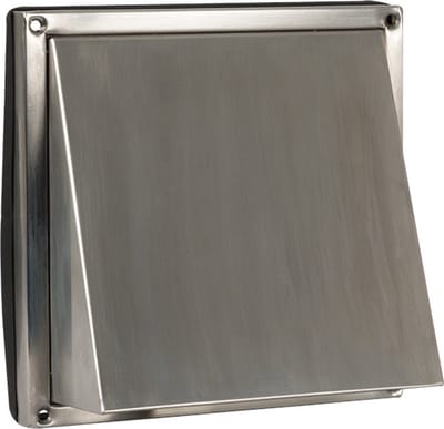 RVS buitenrooster schuine kap Ø100mm