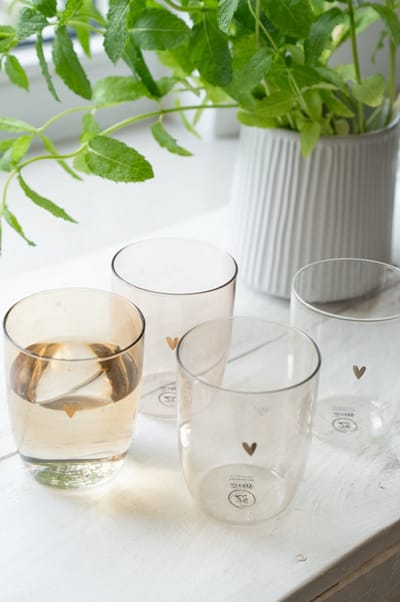 Zusss Cadeauset - Drinkglazen 4 Kleuren - Verjaardag - Cadeau Glas Transparant