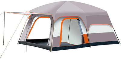 Damenzo - Kampeertent - Tent - Kamperen - Grote gezinnen - Outdoor - 2 Slaapkamers - Woonkamer - Wit