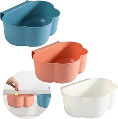 Hangende Keukenafvalemmer - Wandmontage - 3 Stuks - Roze, Blauw, Wit
