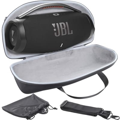 Harde Reisdoos met Mini Accessoire Pouch en Schouderriem voor Boombox 3 Wifi/Bluetooth Speaker