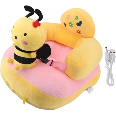 Sièges d'apprentissage pour bébé, siège de soutien assis, anti-chute, anti-retournement latéral, rechargeable, en peluche, pour bébé yellow