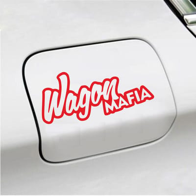 Bumpersticker - Wagon Maffia - 8,6 X 19 - Rood