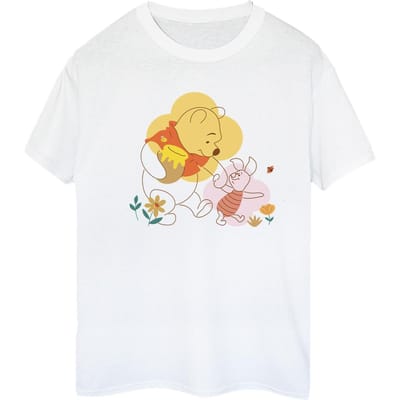 Disney Dames/Dames Winnie De Poeh Knorretje Katoenen Vriendje T-shirt (Wit)