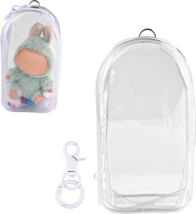Beschermhoes voor poppen - Waterdichte vitrine van 19,5x10,5cm met pompons - PVC-materiaal - Displaydoos - Poppen accessoire - Poppen display
