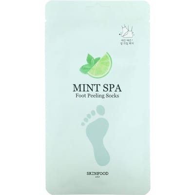 SKINFOOD, chaussettes exfoliantes pour les pieds Mint Spa, 2 chaussettes, 20 g white